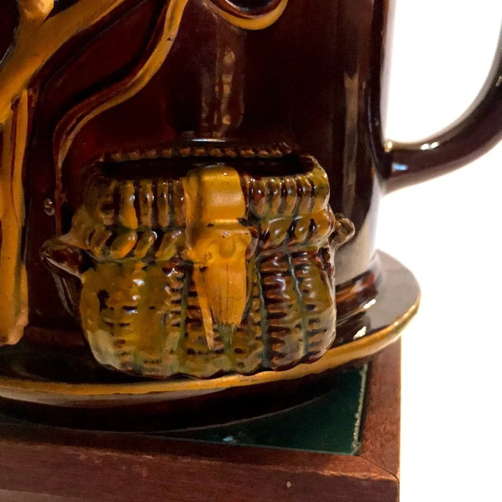 Vintage EO Brody ceramic fishing theme mug planter